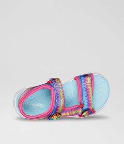 HEART LIGHTS SANDALS JNR SK BLUE MULTI SMOOTH