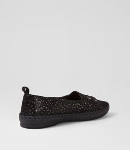 WOMANS SU BLACK&SILVER DECO SUEDE