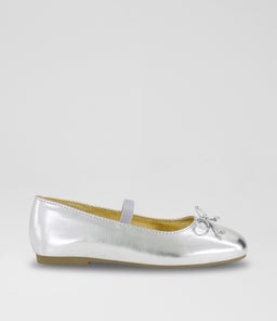 BALLET FLAT JUNIOR TY SILVER METALLIC PU