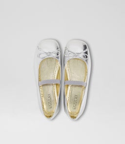 BALLET FLAT JUNIOR TY SILVER METALLIC PU