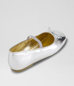BALLET FLAT JUNIOR TY SILVER METALLIC PU
