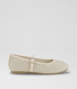 BALLET FLAT DIAMANTE JUNIOR TY OFF WHITE DIAMANTE PU