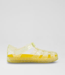 CLEAR JELLY SANDAL TDLR TY YELLOW PVC