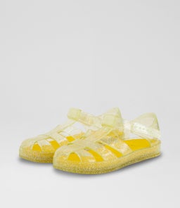 CLEAR JELLY SANDAL TDLR TY YELLOW PVC