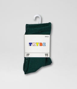 CORE 3 PACK CREW TY GREEN COTTON