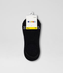 3 PACK INVIS SOCK TY BLACK COTTON
