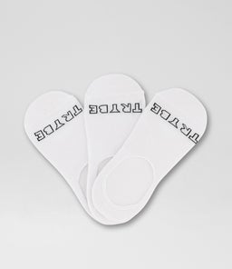 3 PACK INVIS SOCK TY WHITE COTTON