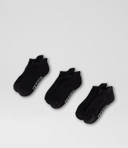 3 PACK PERF SOCK TY BLACK COTTON