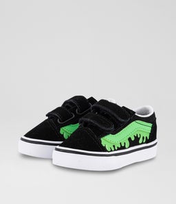 OLD SKOOL TODDLER VN BLACK GREEN CANVAS