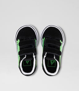 OLD SKOOL TODDLER VN BLACK GREEN CANVAS