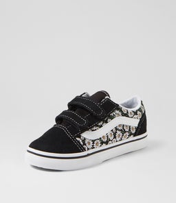 OLD SKOOL TODDLER VN DAISIES BLACK WHITE CANVAS