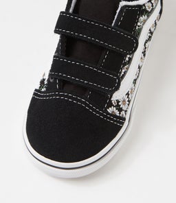 OLD SKOOL TODDLER VN DAISIES BLACK WHITE CANVAS