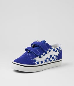 OLD SKOOL TODDLER VN CHECKERBOARD BLUE CANVAS