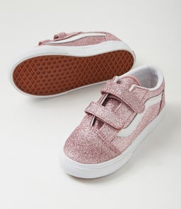 OLD SKOOL TODDLER VN GLITTER ROSE GOLD CANVAS