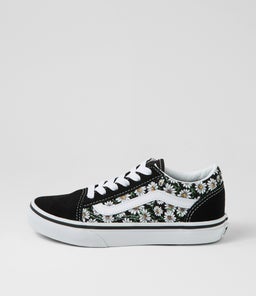 OLD SKOOL JNR VN DAISIES BLACK WHITE SUEDE CANVAS