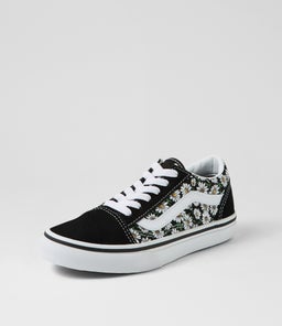 OLD SKOOL JNR VN DAISIES BLACK WHITE SUEDE CANVAS