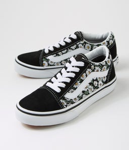 OLD SKOOL JNR VN DAISIES BLACK WHITE SUEDE CANVAS