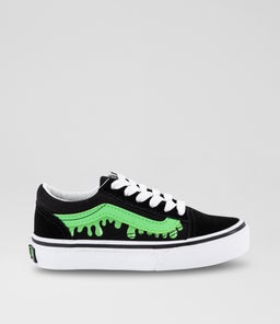 OLD SKOOL JUNIOR VN BLACK GREEN CANVAS