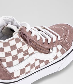 SK8 HI CHECKER JUNIOR VN MAUVE WHITE CANVAS