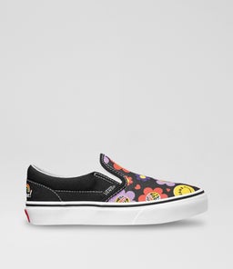 SLIP ON JUNIOR VN BLACK MULTI CANVAS