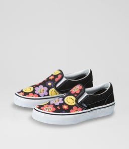 SLIP ON JUNIOR VN BLACK MULTI CANVAS