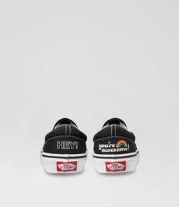 SLIP ON JUNIOR VN BLACK MULTI CANVAS