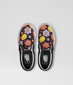 SLIP ON JUNIOR VN BLACK MULTI CANVAS