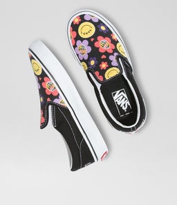 SLIP ON JUNIOR VN BLACK MULTI CANVAS
