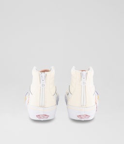 SK8 HI ZIP JUNIOR VN WHITE CANVAS