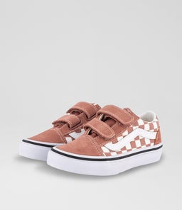 OLD SKOOL V CHECKER JUNIOR VN ROSE WHITE CANVAS