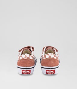 OLD SKOOL V CHECKER JUNIOR VN ROSE WHITE CANVAS