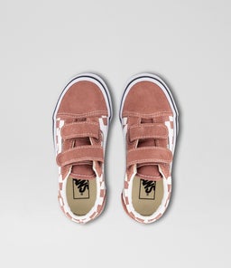 OLD SKOOL V CHECKER JUNIOR VN ROSE WHITE CANVAS