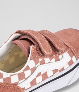 OLD SKOOL V CHECKER JUNIOR VN ROSE WHITE CANVAS