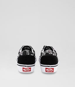 OLD SKOOL ZEBRA CHECKER JNR VN BLACK WHITE CANVAS